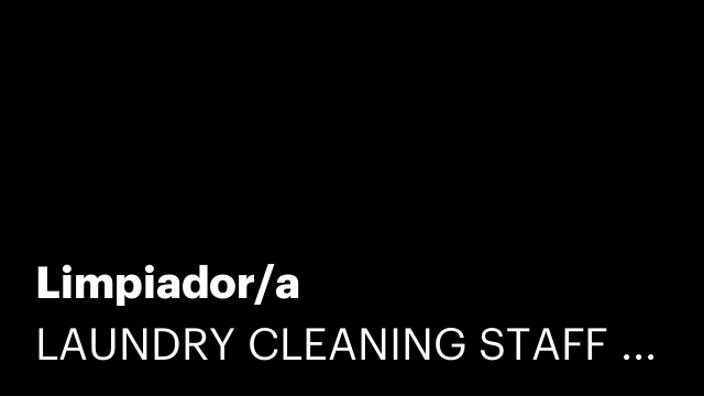 Limpiador/a