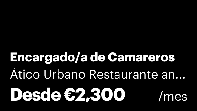 Encargado/a de Camareros