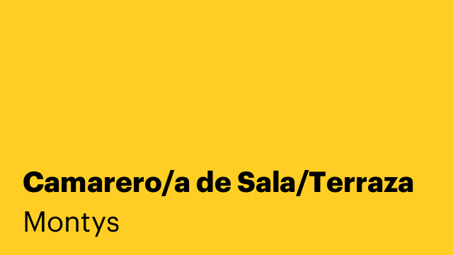 Camarero/a de Sala/Terraza