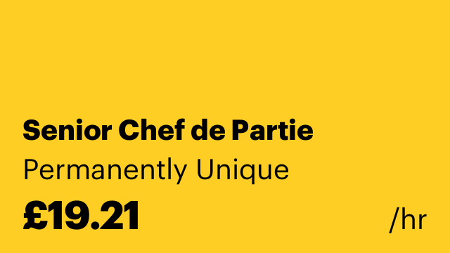 Senior Chef de Partie