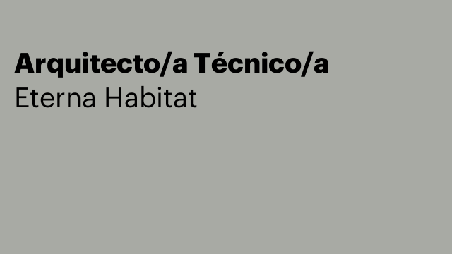 Arquitecto/a Técnico/a