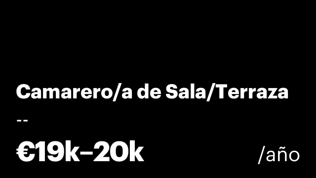 Camarero/a de Sala/Terraza