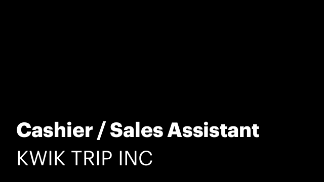 Cashier / Sales Assistant