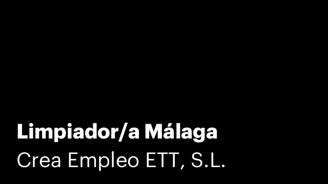 Limpiador/a Málaga