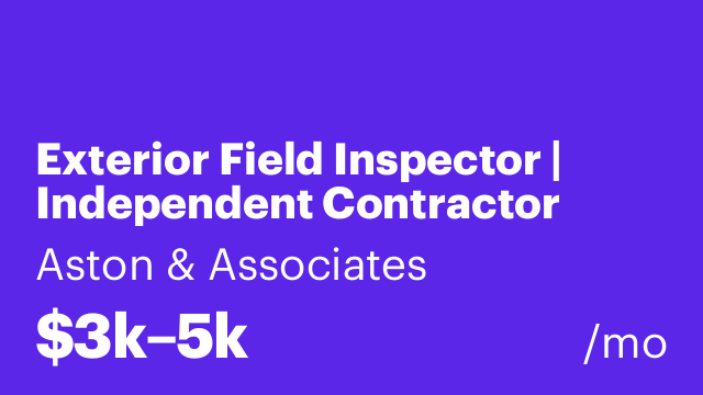 Exterior Field Inspector | Independent Contractor