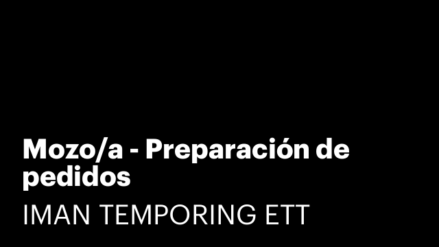 Mozo/a - Preparación de pedidos