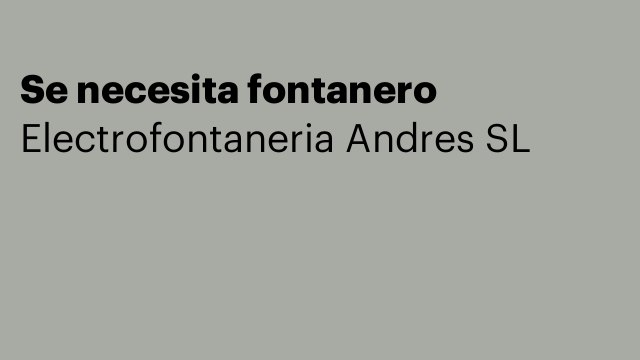 Se necesita fontanero