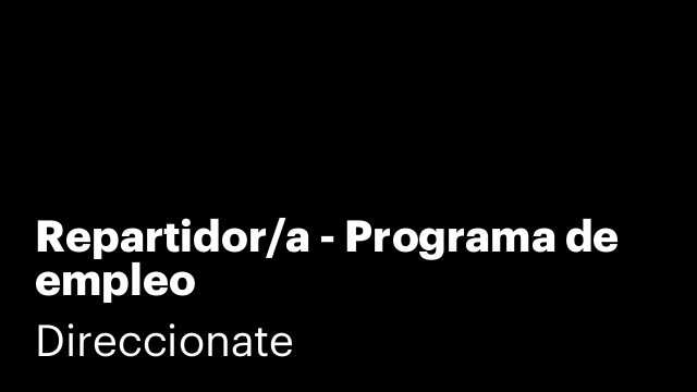 Repartidor/a - Programa de empleo