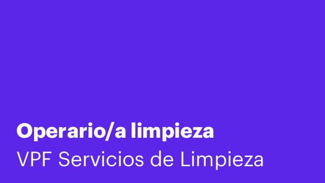 Operario/a limpieza