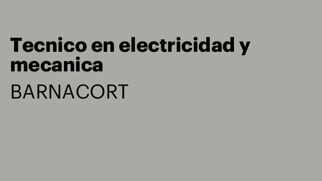 Tecnico en electricidad y mecanica