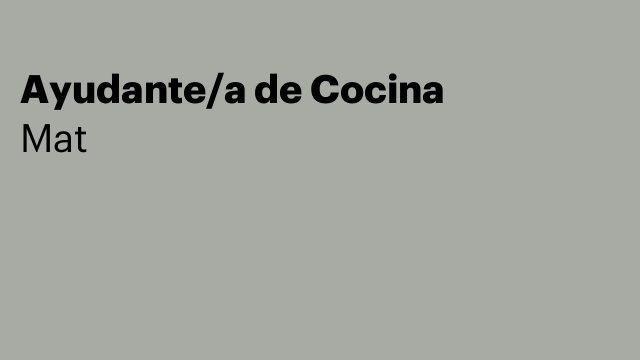 Ayudante/a de Cocina