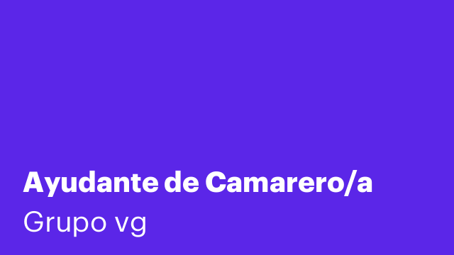 Ayudante de Camarero/a