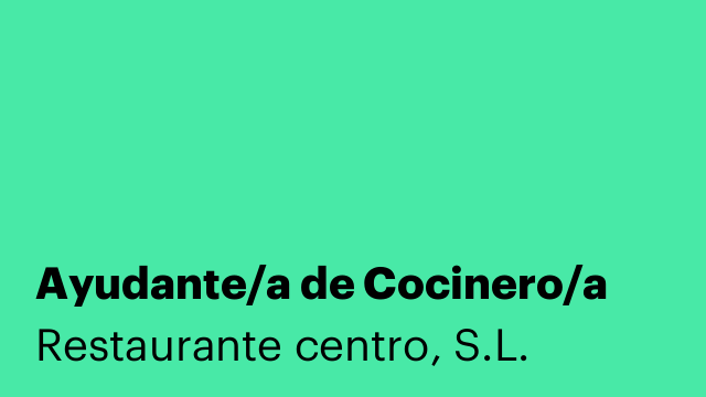 Ayudante/a de Cocinero/a