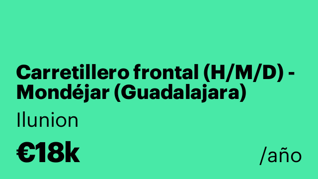 Carretillero frontal (H/M/D) - Mondéjar (Guadalajara)