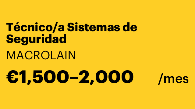 Técnico/a Sistemas de Seguridad