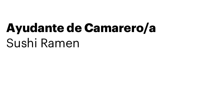 Ayudante de Camarero/a