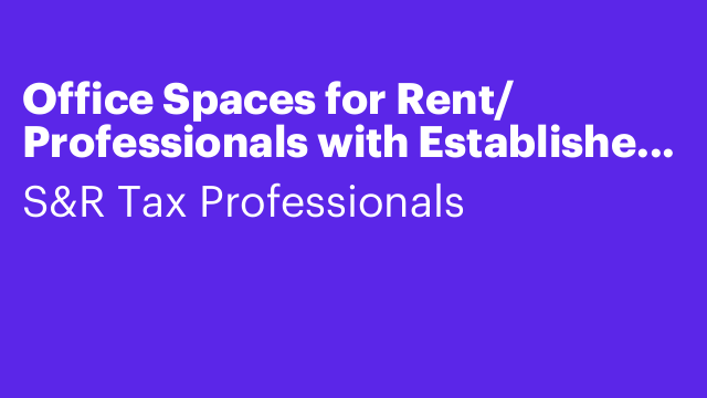 Office Spaces for Rent/ Professionals with Established Business Welcome