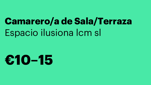 Camarero/a de Sala/Terraza