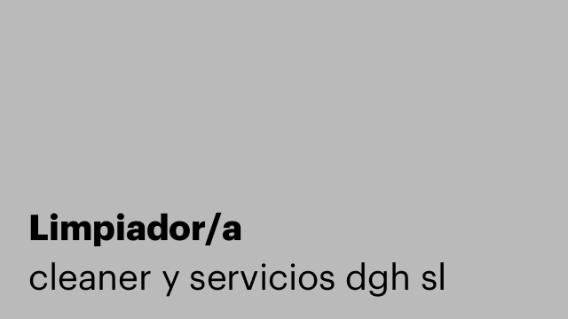 Limpiador/a