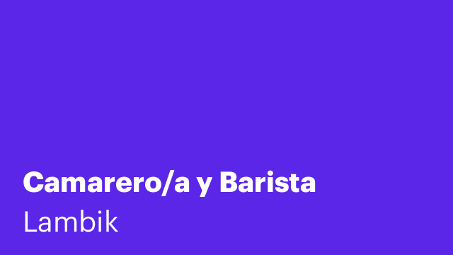 Camarero/a y Barista