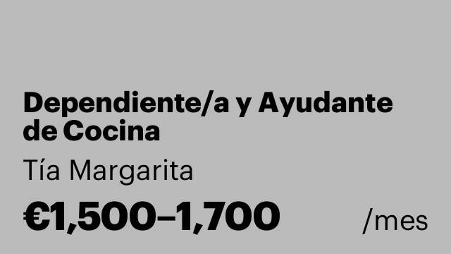 Dependiente/a y Ayudante de Cocina