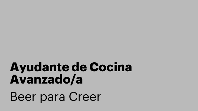 Ayudante de Cocina Avanzado/a