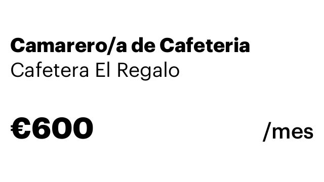 Camarero/a de Cafeteria