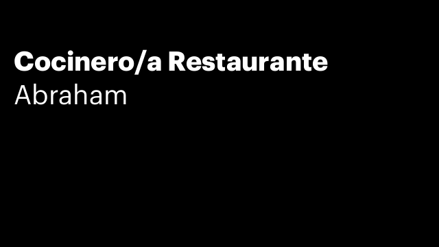 Cocinero/a Restaurante