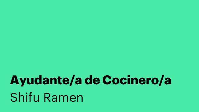 Ayudante/a de Cocinero/a