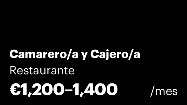 Camarero/a y Cajero/a