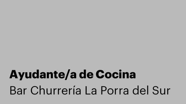 Ayudante/a de Cocina