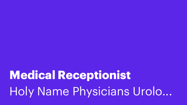 Medical Receptionist