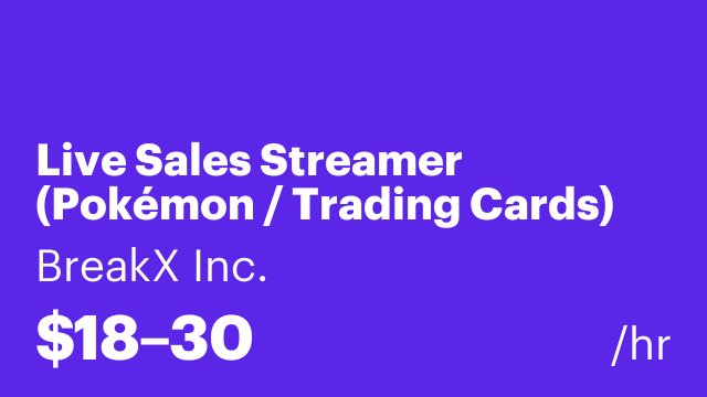 Live Sales Streamer (Pokémon / Trading Cards)