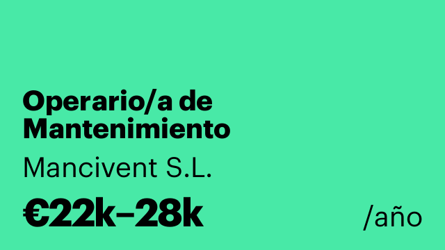Operario/a de Mantenimiento