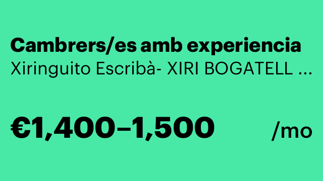 Cambrers/es amb experiencia