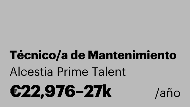 Técnico/a de Mantenimiento