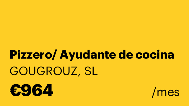 Pizzero/ Ayudante de cocina