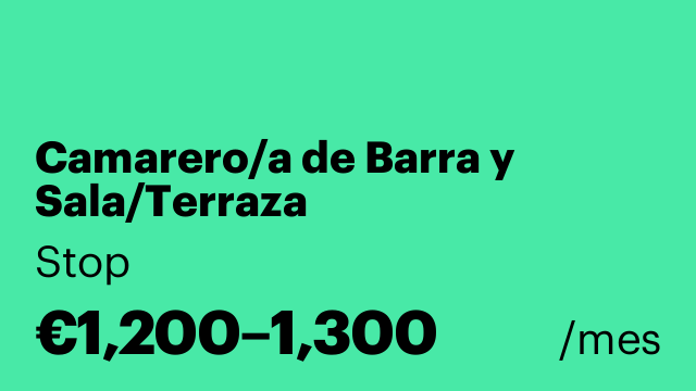 Camarero/a de Barra y Sala/Terraza