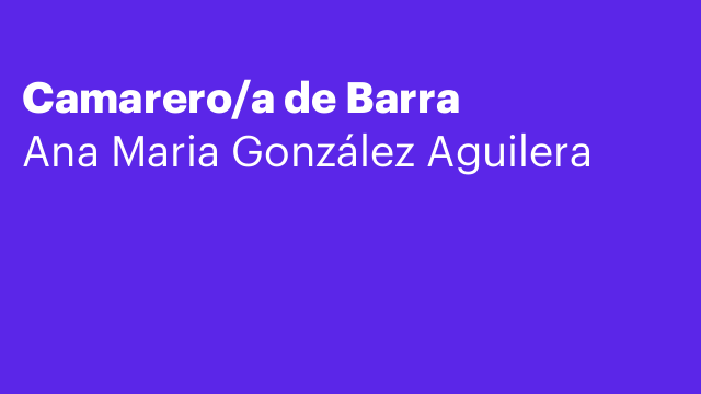 Camarero/a de Barra