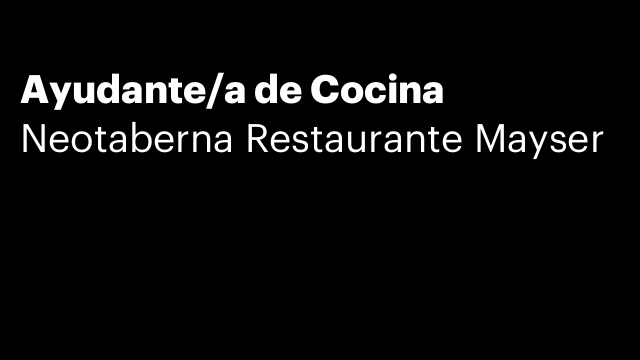 Ayudante/a de Cocina