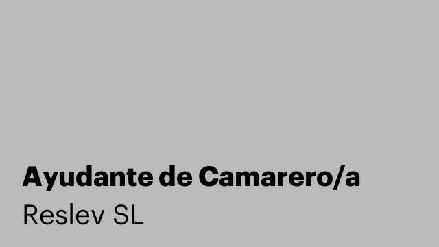 Ayudante de Camarero/a