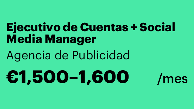 Ejecutivo de Cuentas + Social Media Manager
