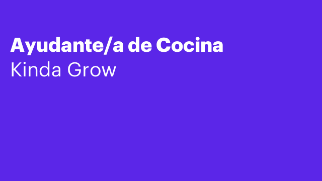 Ayudante/a de Cocina