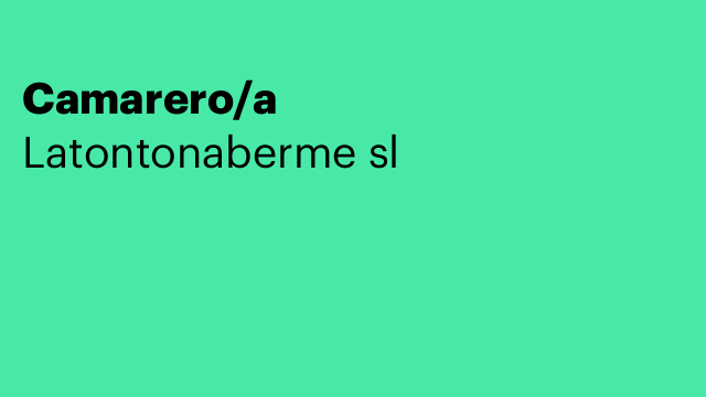 Camarero/a
