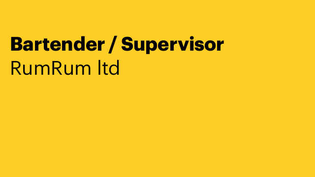 Bartender / Supervisor