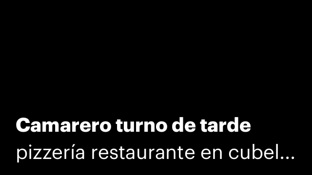 Camarero turno de tarde