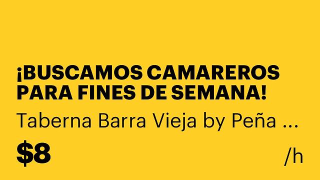 ¡BUSCAMOS CAMAREROS PARA FINES DE SEMANA! 🍽️
