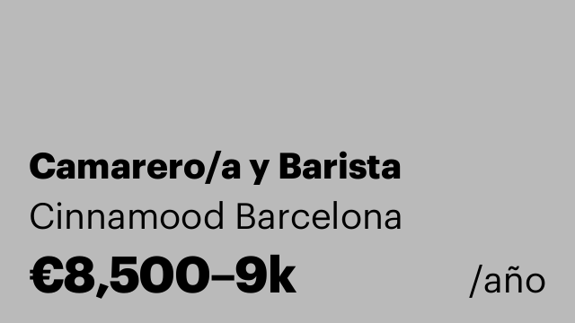 Camarero/a y Barista