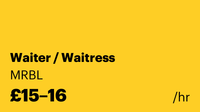 Waiter / Waitress