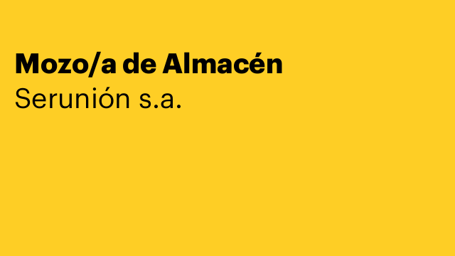 Mozo/a de Almacén